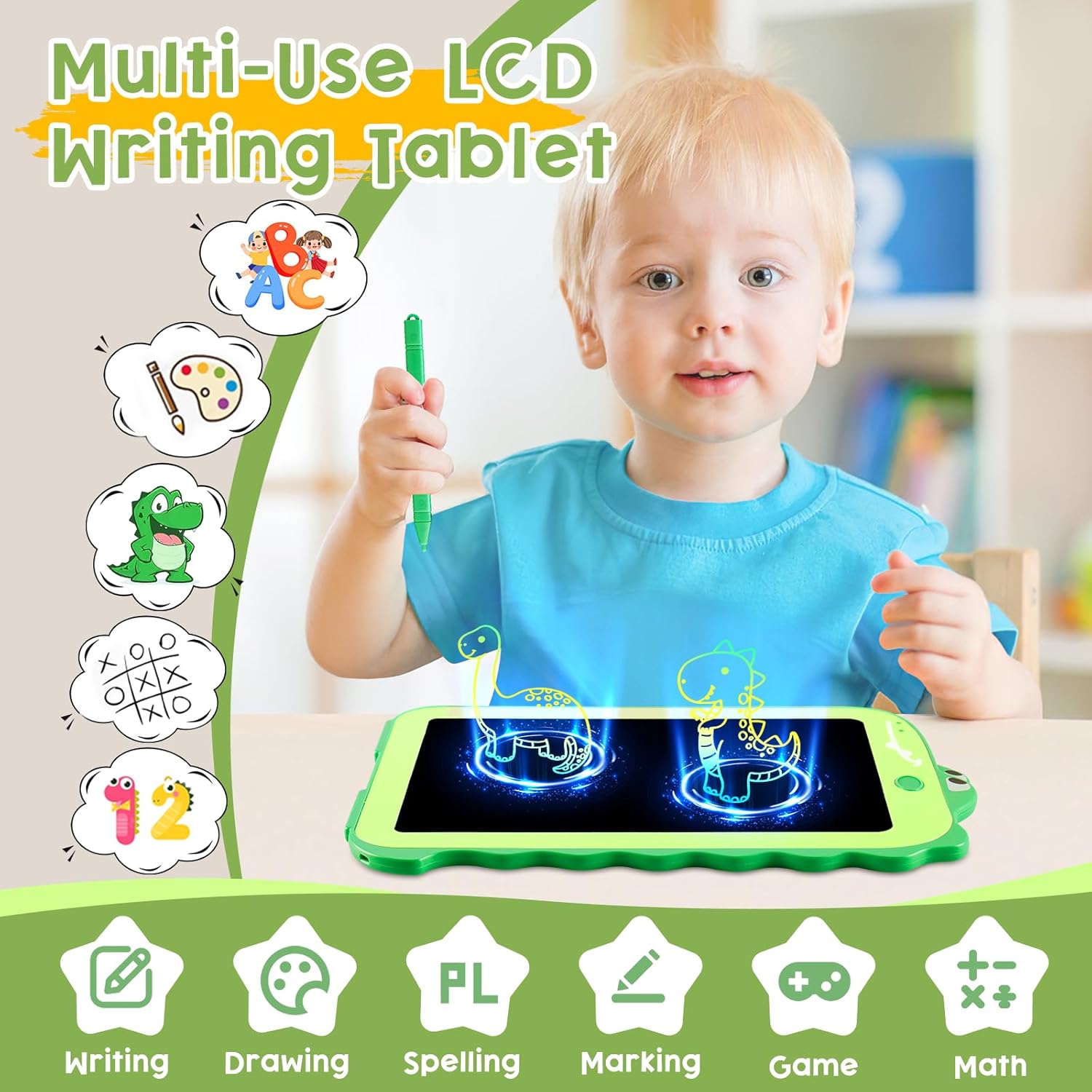 LCD Writing Tablet for Kids, Colorful Toddlers Toys Drawing Board - Image 3